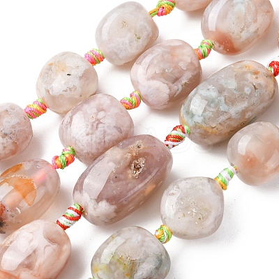 Natural Cherry Blossom Agate Beads Strands G-P605-B01-01-1