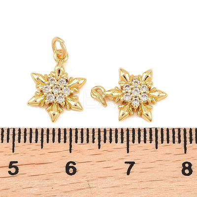 Brass Micro Pave Cubic Zirconia Charms KK-F927-09A-G-1