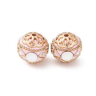 Handmade Resin Indonesia Round Beads IPDL-P005-06KCG-01-1