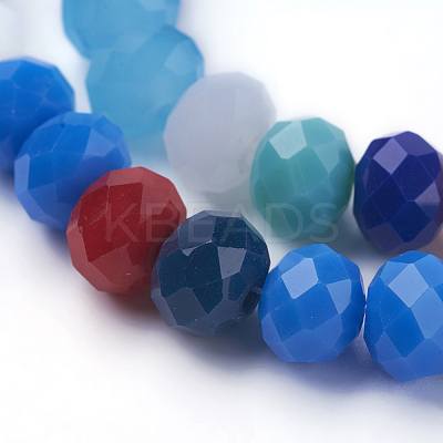 Electroplate Pearl Luster Plated Imitation Jade Glass Faceted Rondelle Beads Strands X-EGLA-F020-02-8mm-1