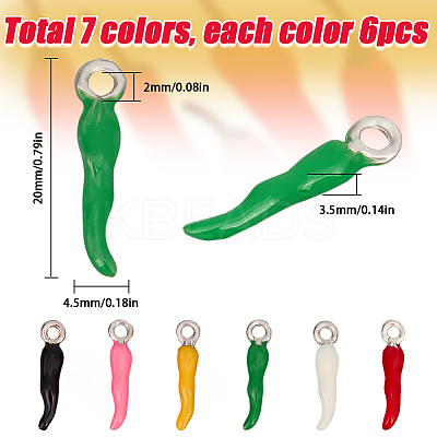 42Pcs 7 Colors Alloy Enamel Pendants ENAM-SC0005-08-1