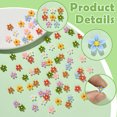 240Pcs 8 Colors Sakura Resin Cabochons FIND-SC0019-68-1