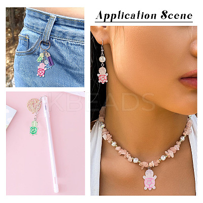 48Pcs 12 Styles Luminous Resin Pendants JACR-TA0001-02-1