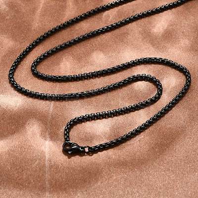 304 Stainless Steel Box Chain Necklaces NJEW-P244-01B-1