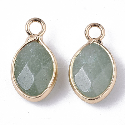 Natural Green Aventurine Pendants G-S359-014B-1