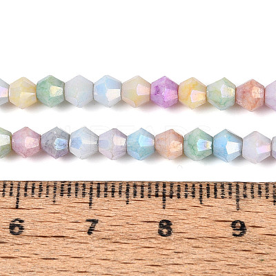 Anti-Tarnish Electroplate Bicone Glass Beads Strands EGLA-T021-4mm-16-11-1