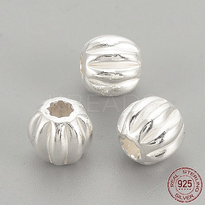 925 Sterling Silver Corrugated Beads LS-STER-S002-14-3mm-1