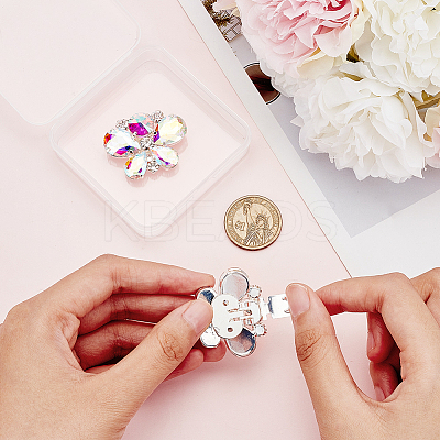 2Pcs Alloy Rhinestone Wedding Shoe Decorations FIND-FG0002-48B-1