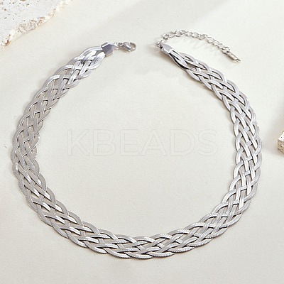 201 Stainless Steel Mesh Chain Necklaces LS-NJEW-H085-01P-1