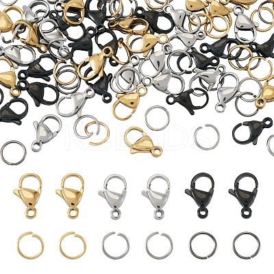 60Pcs 304 Stainless Steel Lobster Claw Clasps STAS-TA0001-46B-1