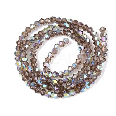 AB Color Plated Transparent Glass Beads Strands GLAA-G127-01T-1