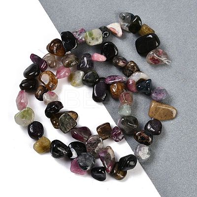 Natural Multicolor Tourmaline Nuggets Beads Strands G-B125-A12-01-1