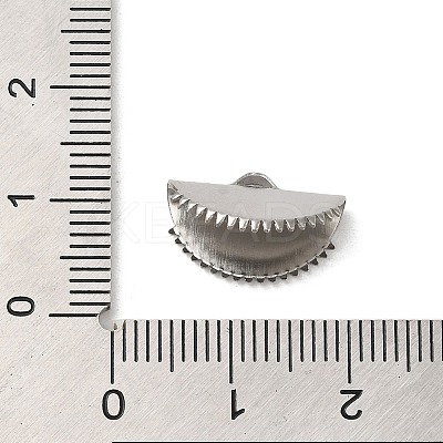Non-Tarnish 304 Stainless Steel Ribbon Crimp Ends STAS-C080-05B-P-1