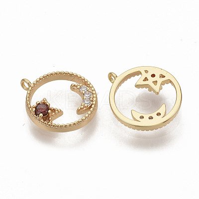 Brass Micro Pave Cubic Zirconia Charms KK-N216-27C-NF-1