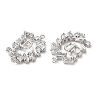 Brass Connector Charms with Crystal Glass Rhinestone KK-B074-11G-1