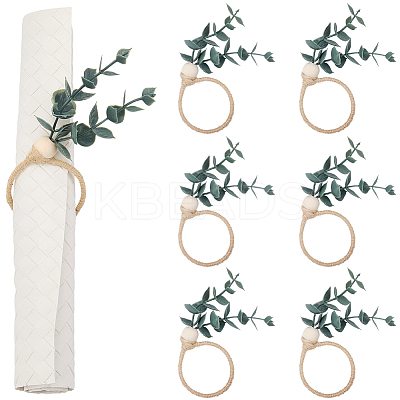 6Pcs PVC Leaf Napkin Rings AJEW-GF0011-03A-1