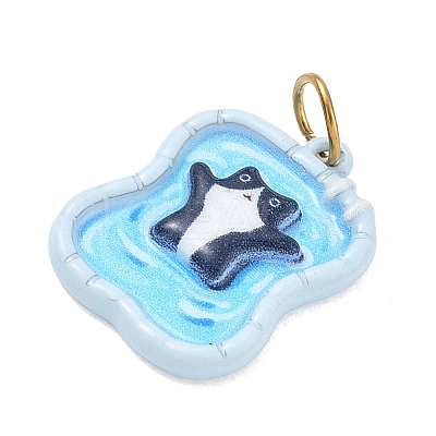 Printed 304 Stainless Steel Pendants SA-CBA4D1F-09G-C-1