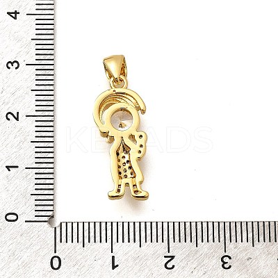 Rack Plating Brass Micro Pave Cubic Zirconia Pendants KK-L226-105G-1