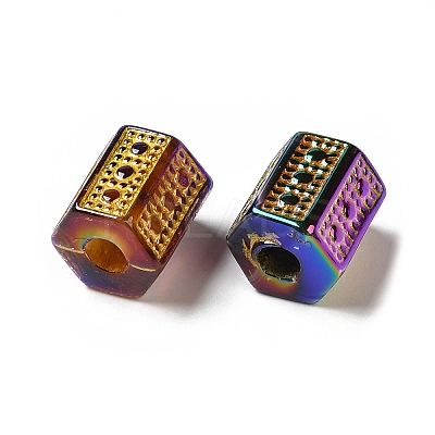 Plating Opaque Acrylic European Beads MACR-D025-15-1