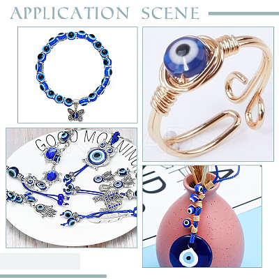 300Pcs Evil Eye Resin Beads RESI-HY0001-22-1