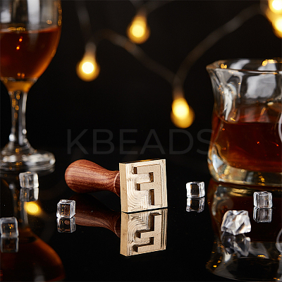 1Pc Golden Tone Brass Stamp Head DIY-OC0004-33F-1