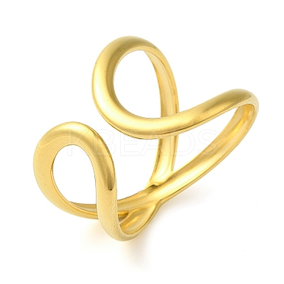 304 Stainless Steel Open Cuff Rings for Women RJEW-Z043-02C-1