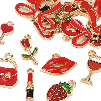 Alloy Enamel Pendants ENAM-FP0002-24-1
