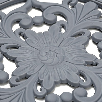 Floral Silicone Heat Insulation Coasters AJEW-K055-01A-1