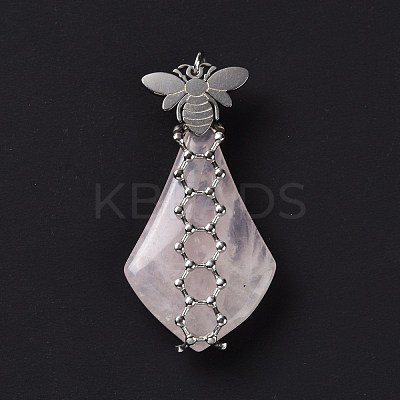 Natural Rose Quartz Pendants G-C243-03P-1