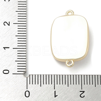 Brass Enamel Rectangle with Starfish Connector Charms KK-M308-08G-01-1