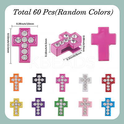 60Pcs Spray Painted Alloy Slide Charms FIND-SC0015-87-1