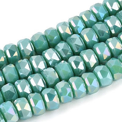 Electroplate Opaque Glass Beads Strands EGLA-N022-05B-A03-1