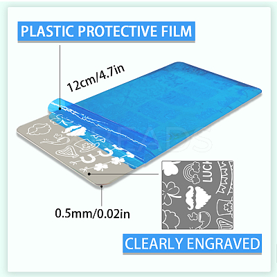Stainless Steel DIY Nail Art Templates MRMJ-WH0098-044-1
