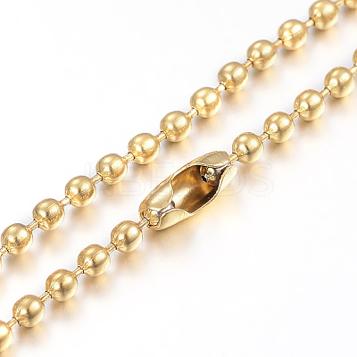 PVD Vacuum Plating 304 Stainless Steel Ball Chain Necklaces Making MAK-I008-01G-B01-1