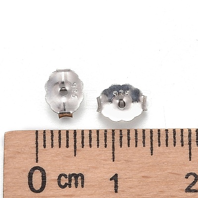 Anti-Tarnish Rhodium Plated 925 Sterling Silver Ear Nuts STER-E041-11B-1