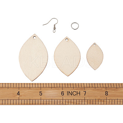 DIY Unfinished Wooden Pendant Earring Making Kits DIY-YS0001-16-1