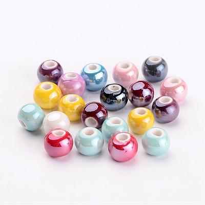 Glazed Porcelain Beads X-PORC-D001-8mm-M-1