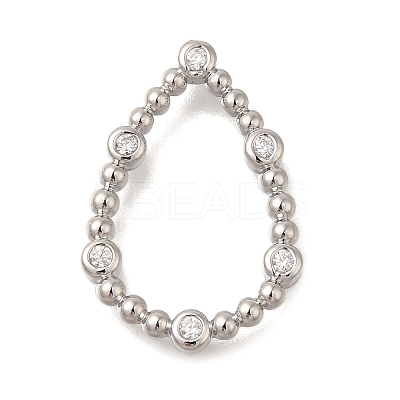 Rack Plating Brass Clear Cubic Zirconia Linking Rings KK-I716-26P-03-1