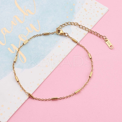 304 Stainless Steel Cable Chains Anklets AJEW-AN00392-02-1