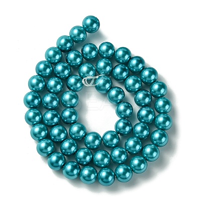 Eco-Friendly Dyed Glass Pearl Round Bead Strands HY-A002-8mm-RB073-1