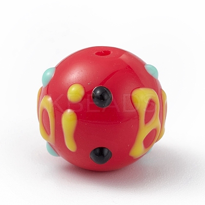 Opaque Painted Glass Beads LS-GLAA-B001-01J-1