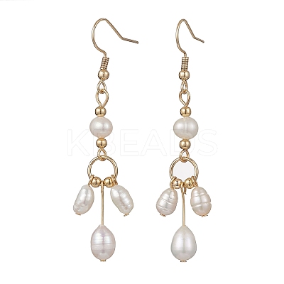 Oval Natural Cultured Freshwater Pearl Dangle Earrings EJEW-JE06889-1