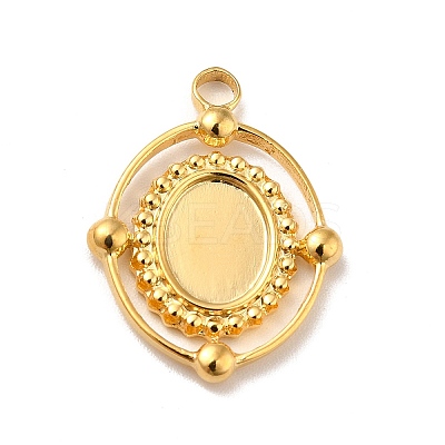 Ion Plating(IP) 304 Stainless Steel Pendant Cabochon Settings STAS-I197-005G-1