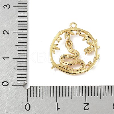 Brass Micro Pave Cubic Zirconia Pendants KK-M326-03G-1