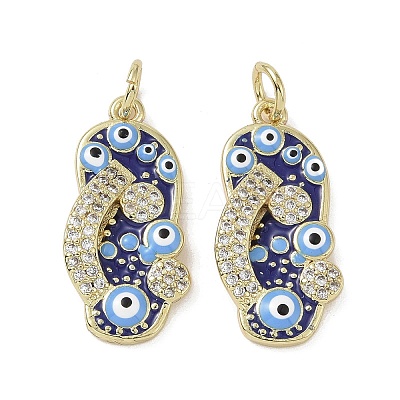 Real 18K Gold Plated Brass Micro Pave Cubic Zirconia Pendants KK-L209-073G-01-1