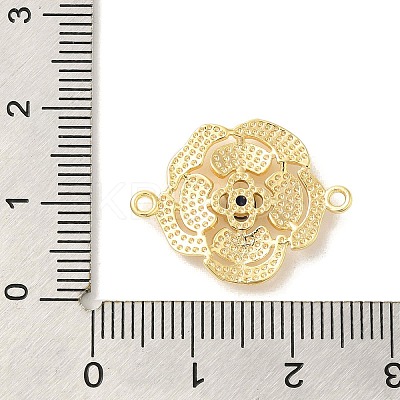 Brass Pave Glass Connector Charms KK-Z073-32G-05-1