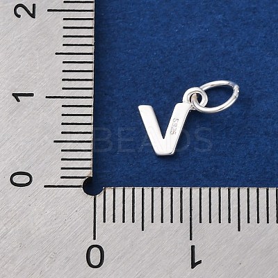 925 Sterling Silver Letter Charms STER-C012-01S-V-1