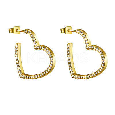 Brass Micro Pave Grade AAA Cubic Zirconia Stud Earrings JE013A-X-1