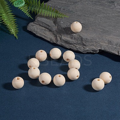 Natural Unfinished Wood Beads LS-WOOD-S651-18mm-LF-1