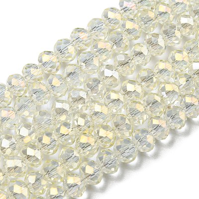 Electroplate Transparent Glass Beads Strands EGLA-A034-T4mm-T16-1